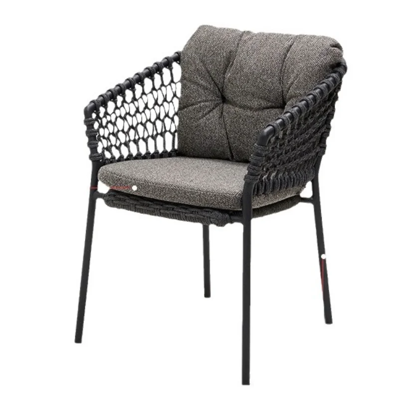 

Outdoor rattan chairs, marble rectangular dining table combination, outdoor balcony courtyard simple
