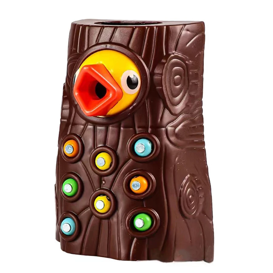 Brinquedos educativos montessori para crianças, pica-pau, captura de minhocas, brinquedo para crianças pequenas, jogos magnéticos para desenvolvimento babi