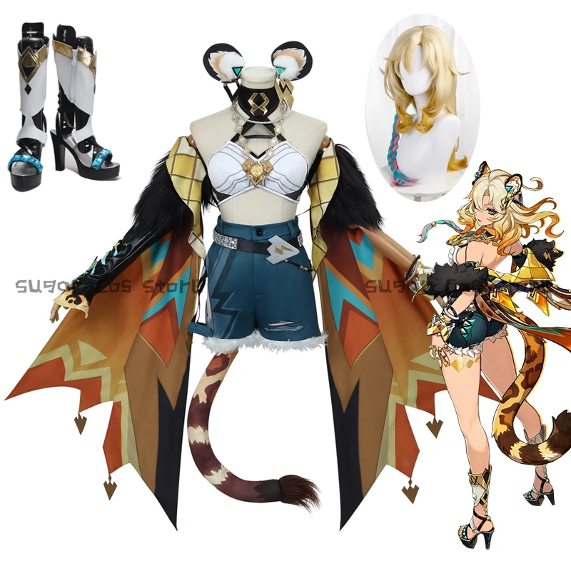 

Игра Genshin Impact Xilonen Косплей Костюм Парик Униформа Головные уборы Хвост Ожерелье Natlan Хэллоуин Реквизит Аксессуар для женщин