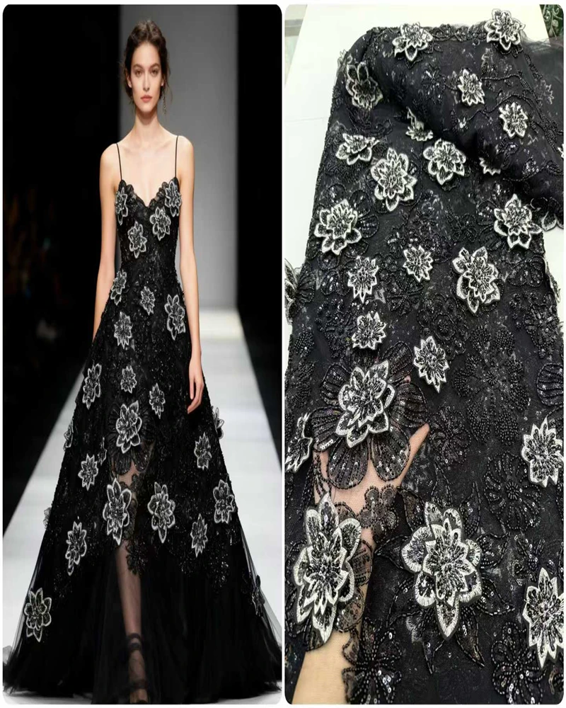 

Лидер продаж, креативный дизайн, французские бусины, тюль, кружево высшего качества, африканская нигерийская сетка с блестками, кружевная ткань для свадебного платья