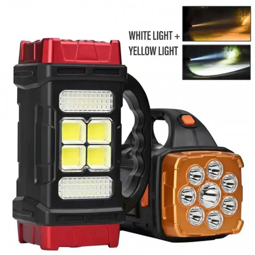 Lampada a mano portatile ricaricabile 8/4 LED potente torcia elettrica da campeggio all'aperto luce di ricarica solare torcia USB con lanterna da lavoro