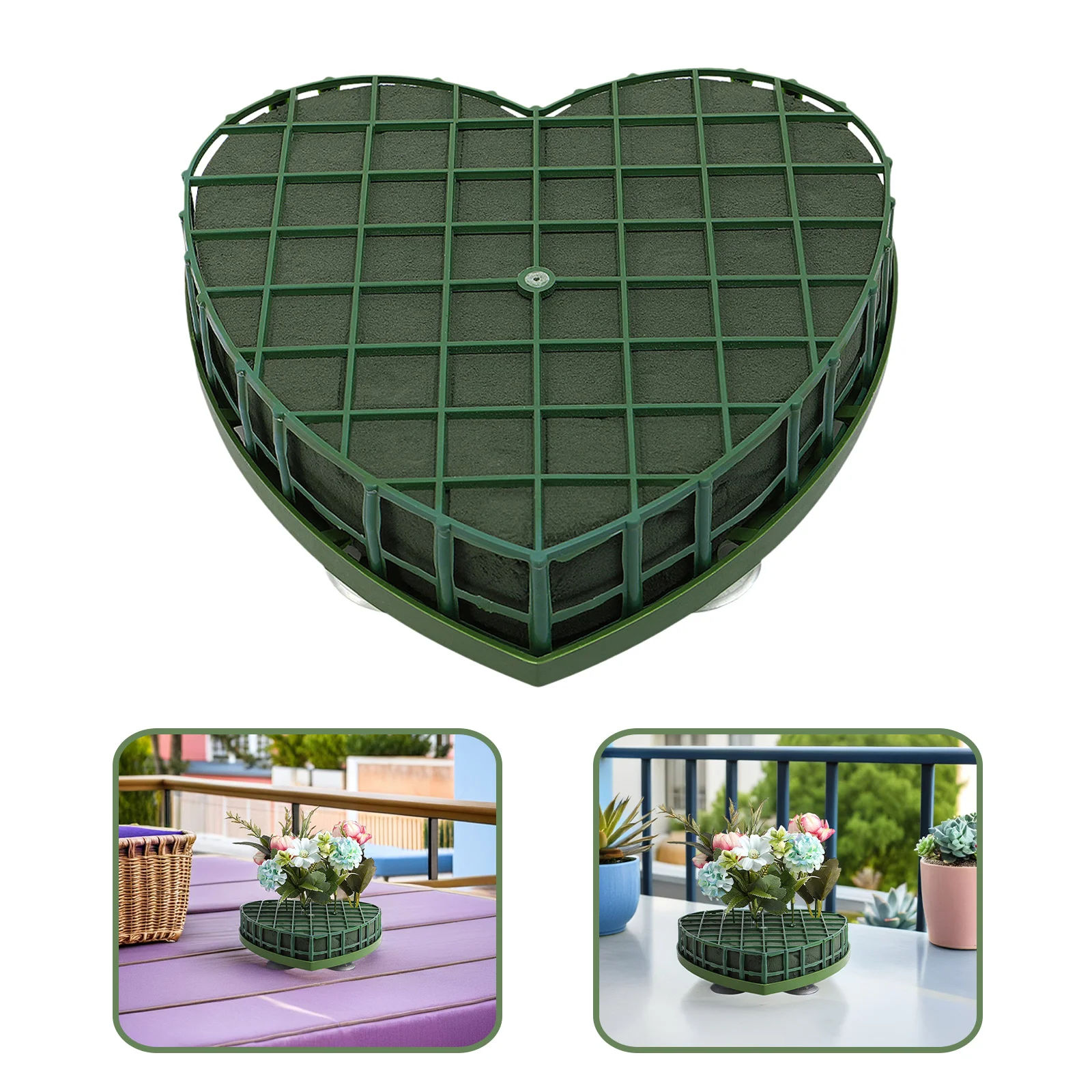 

4pcs Heart Flower Mud Premium Floral Blocks For Wedding Birthday Decoration Green Florist Sponge Diy Arrangement Bricks
