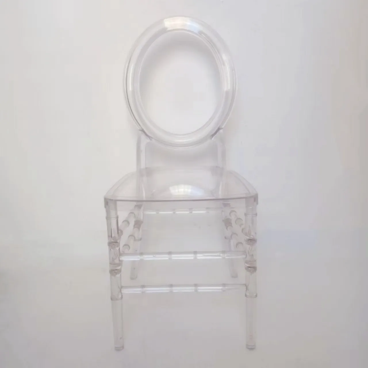 luxury modern wholesale stackable cheap crystal transparent clear Round O Back dining party banquet event weddings pc chairs