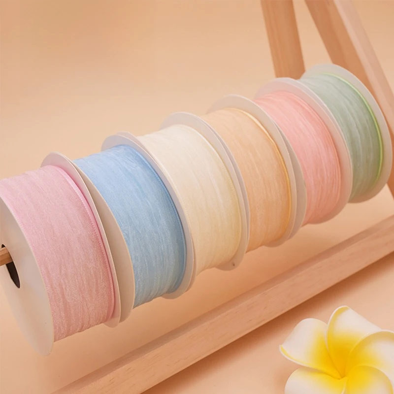 

20 Yards Gauze Ribbon Multicolor for DIY Headwear Hair Bows Clothing Accessories Gift Flower Wrapping
