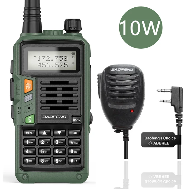 BAOFENG  UV-S9 Plus Walkie Talkie Green Yellow Tri-Band 10W With USB Charger Powerful CB Radio Transceiver VHF UHF