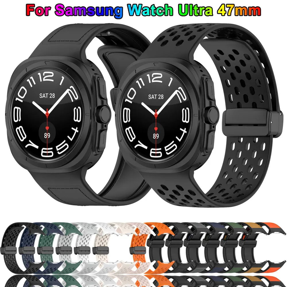 Correa de silicona con hebilla magnética para Samsung Galaxy Watch, Correa deportiva Ultra de 47mm, pulsera de repuesto, Accesorios inteligentes