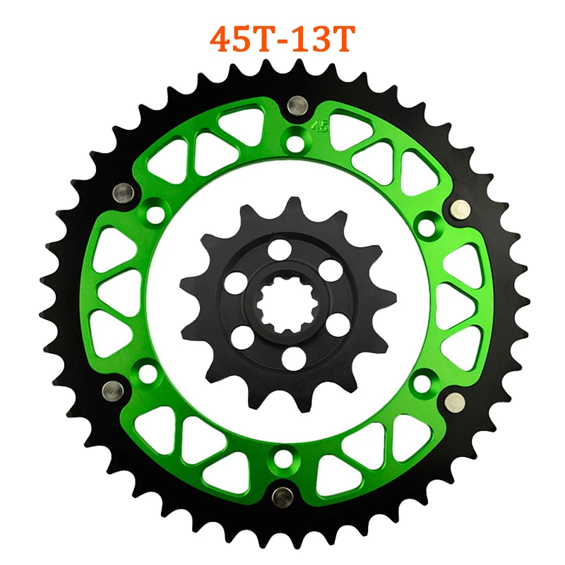 Motorcycle 45T-52T 13T Front & Rear Sprocket For KAWASAKI 250 KX250F KX250E KX250 KX 250 F E Enduro 2004-200