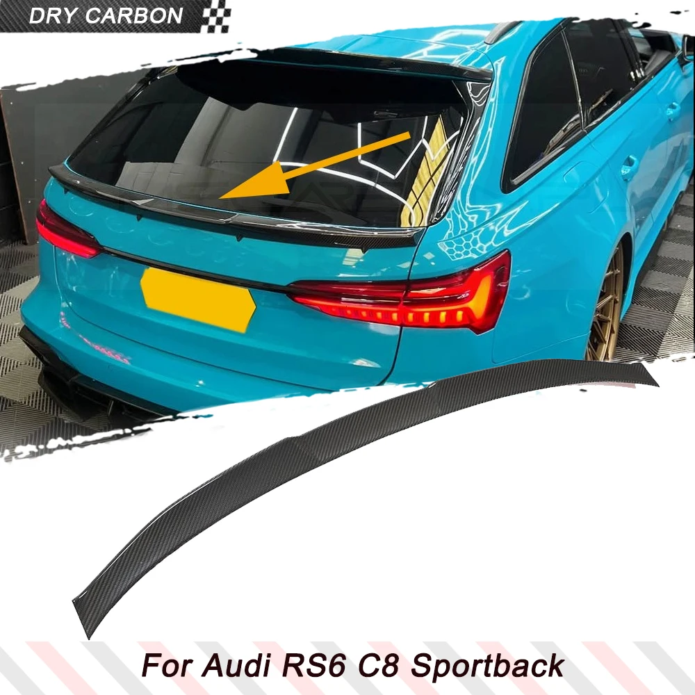 Droge carbon fiber auto achterklep midden spoiler wing voor Audi RS6 C8 Avant 2019-2025 auto achterklep kofferbak deksel race spoiler