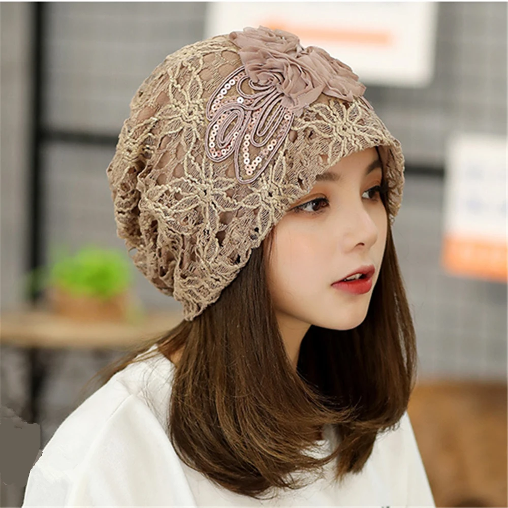 New Atyle Hot-selling Lace Butterfly Flower Toe Cap  Sweet Temperament Hedging  Embossed Dome Hat