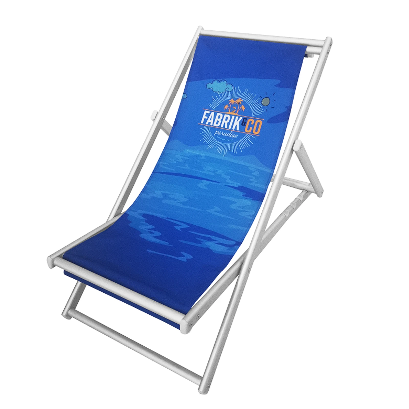 1 set Sublimation Blank Beach Chair Aluminum Color Deckchair Single Sided Graphic Included for Outdoor Rest Beach Cafe Wholesale