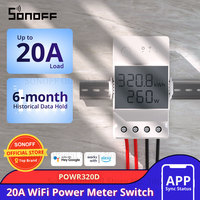 SONOFF Pow R3 20A WiFi Switch With Power Consumption Measurement WiFi Power Switch Smart Wifi Switch Controller Works with Alexa