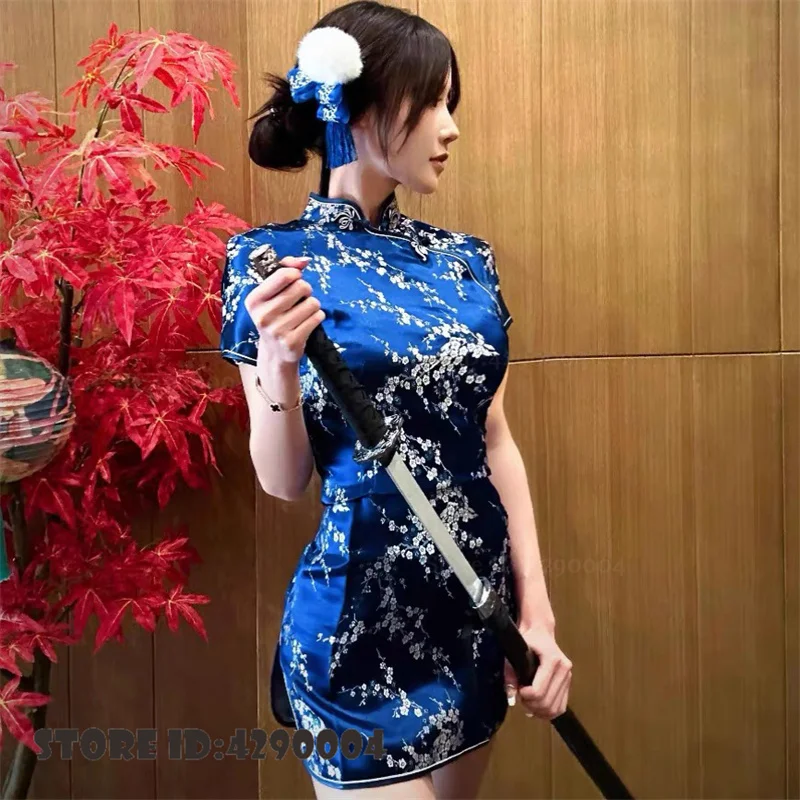 Plus Size Chinese Dress Sexy Slim Split Y2K Girl Qipao Lolita Dress Cosplay Party Costume Traditional Chinese Cheongsam Vestidos - view 4