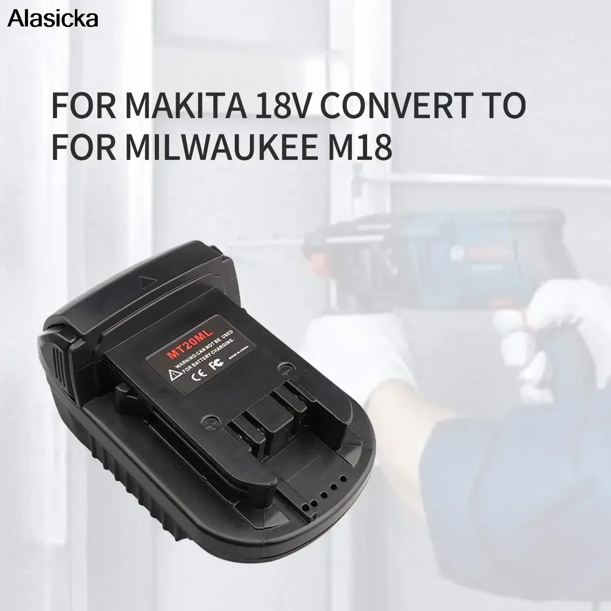 MT20ML Battery Converter Adapter for Makita 18V/20V Li-Ion Battery Bl1830 BL1840 Bl1860 Bl1815 Li-Ion Battery for Milwaukee M&18