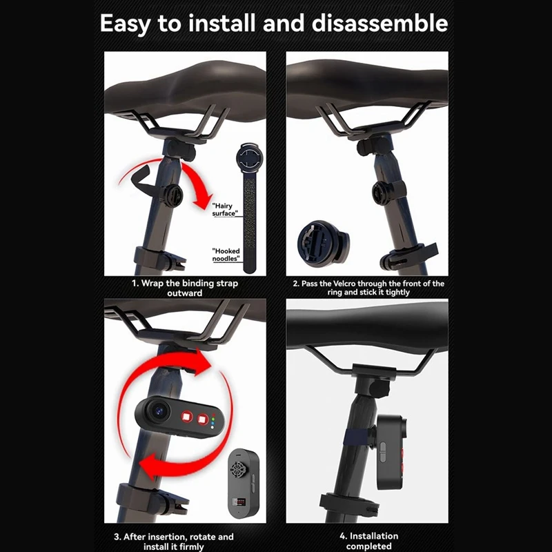 NEW Bike Tail Light with Recorder Camera 1080P HD 150 Degree Viewing Phone Interconnection Water Proof Rear View Camera