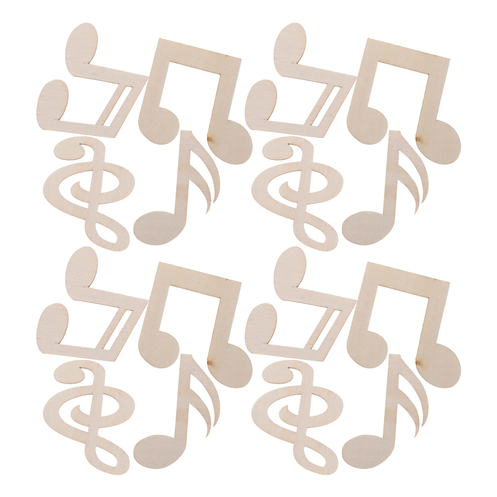 Tranches de notes musicales en bois non peintes, artisanat de bricolage pour enfants, fournitures artistiques, décorations Graffiti, pièces en bois sur le thème musical