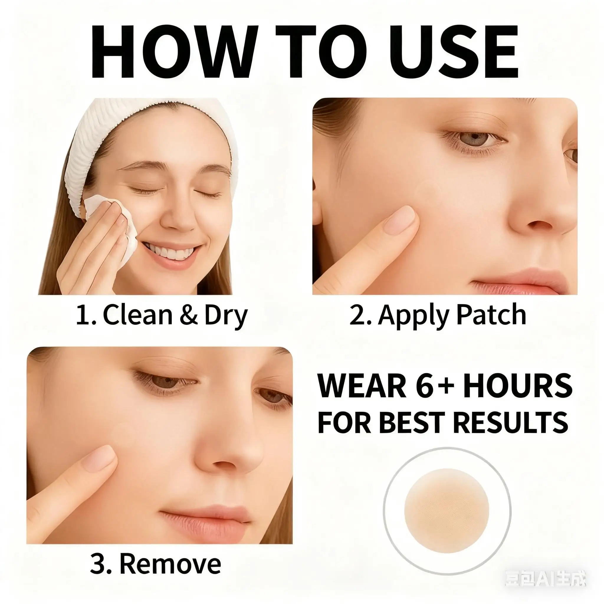 رقعة إزالة حب الشباب هيدروجيل، كل علبة/332 قطعة، خالية من الكحول ولا طعم لها، تستخدم لعيائح الوجه السرية #6