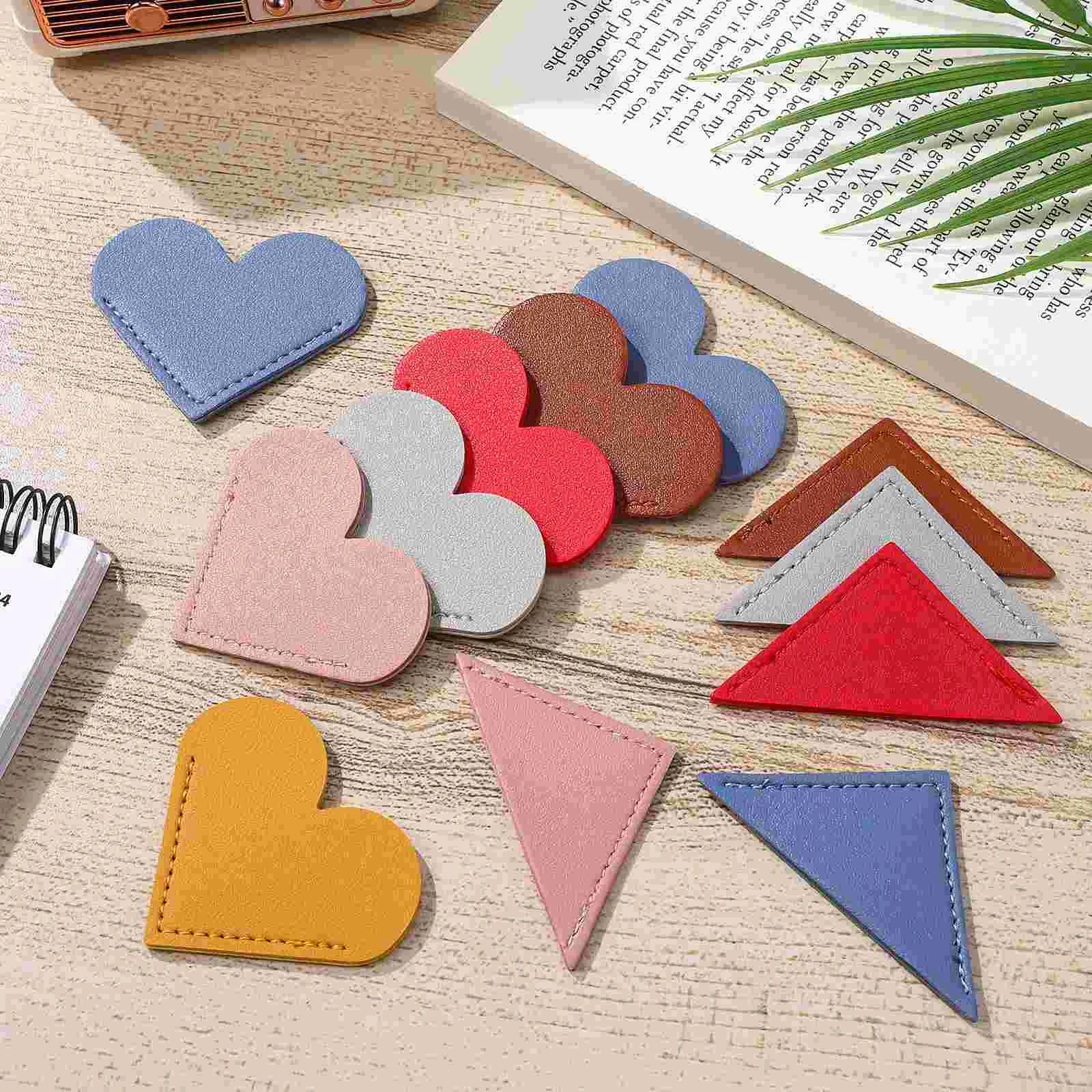 12pcs Heart Bookmarks Page Corner Book Marks Triangle Bookmarks Cute Bookmarks Clips corner page bookmarks