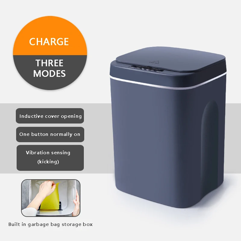 Smart Induction Trash Can Automatic Dustbin Bucket Garbage Bathroom for Kitchen Electric Type Touch Trash Bin Paper Basket