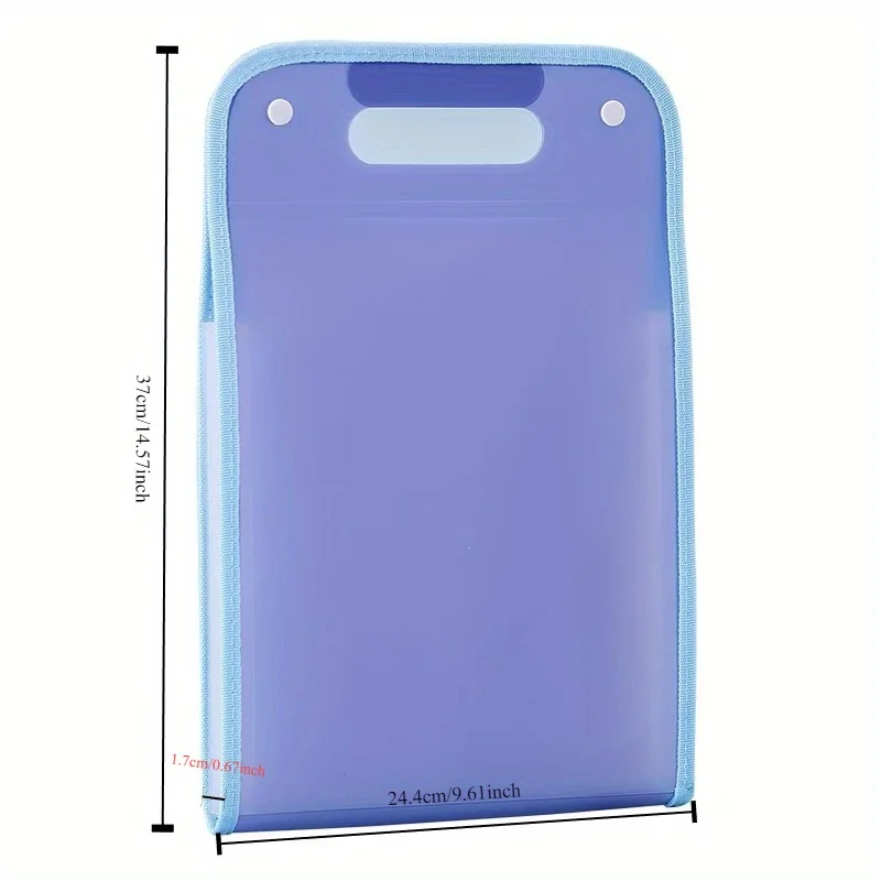 A4 13-Pocket Expanding File Folder with Handle, Portable Plastic Document Organizer