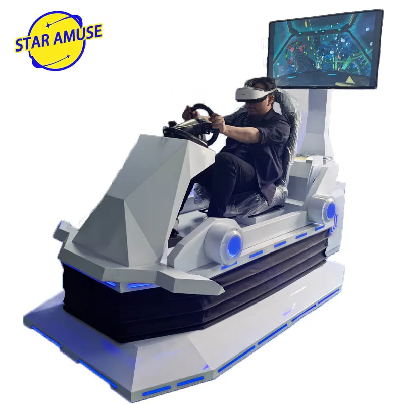 VR Cinema Video Games Machine Virtual Reality Arcade Racing Simulator Fiberglass Indoor Sports Driving White Airport Shopping