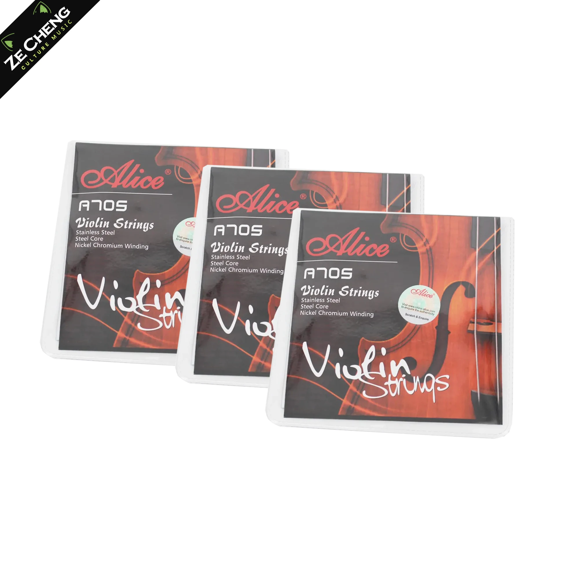 4 Pieces E a D g Steel Core Violin Strings Nickel Chromium Wound Set Strings for Violin 4/4,3/4,1/2,1/4,1/8
