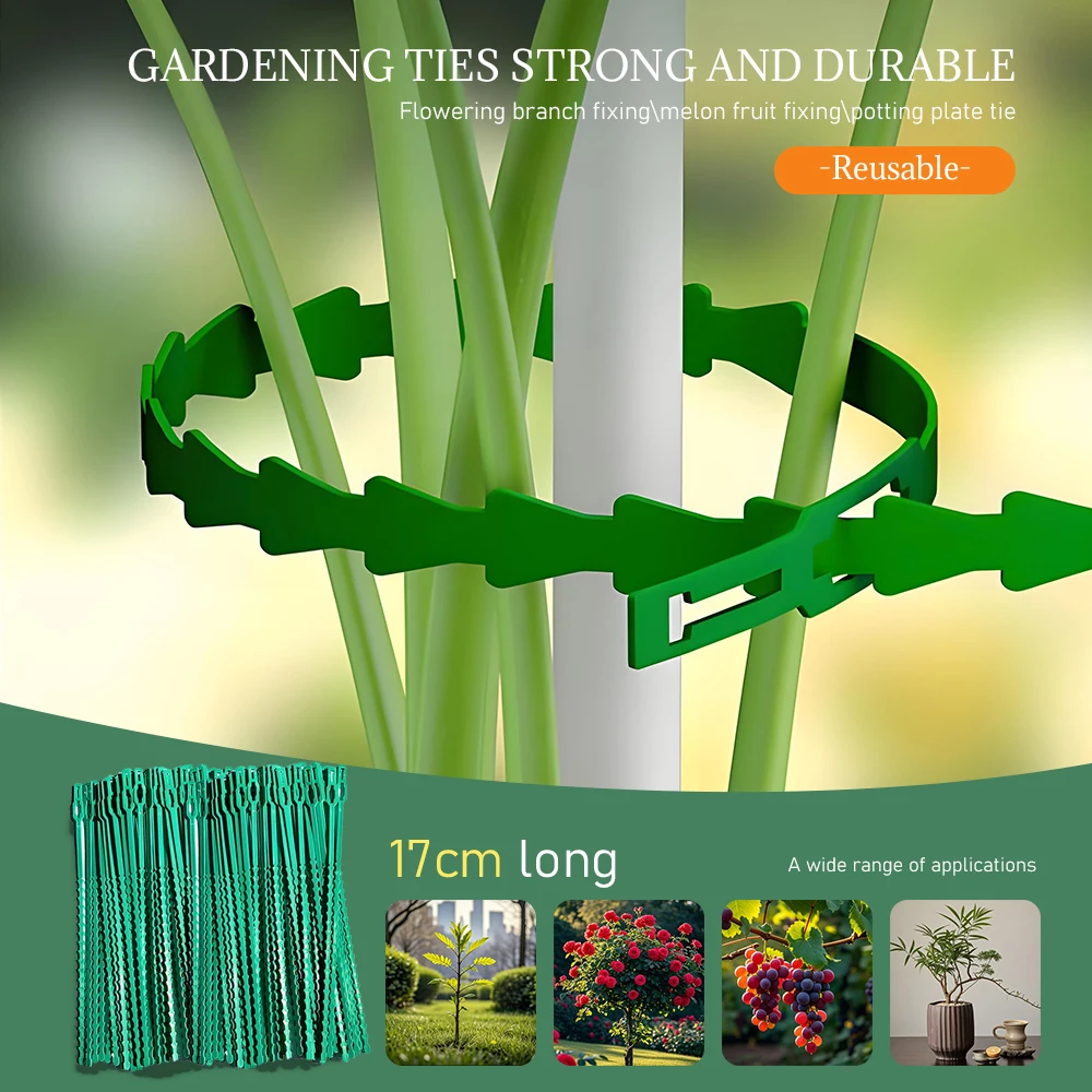 

17 см галстуки для растений, ремень для галстука из рыбьей кости, многоцелевой ремень для садоводства, пластиковый фиксирующий ремень для галстука, ремень для крепления растений