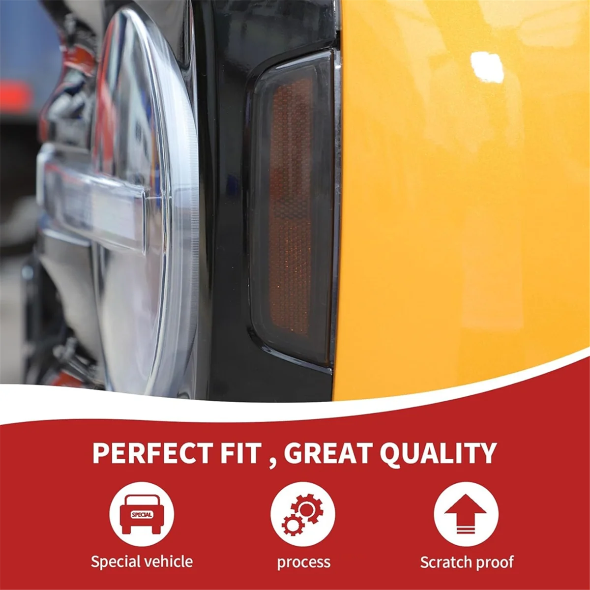 

Durable Front Turning Lamp Side Warning Light Cover Headlight Trim for Ford