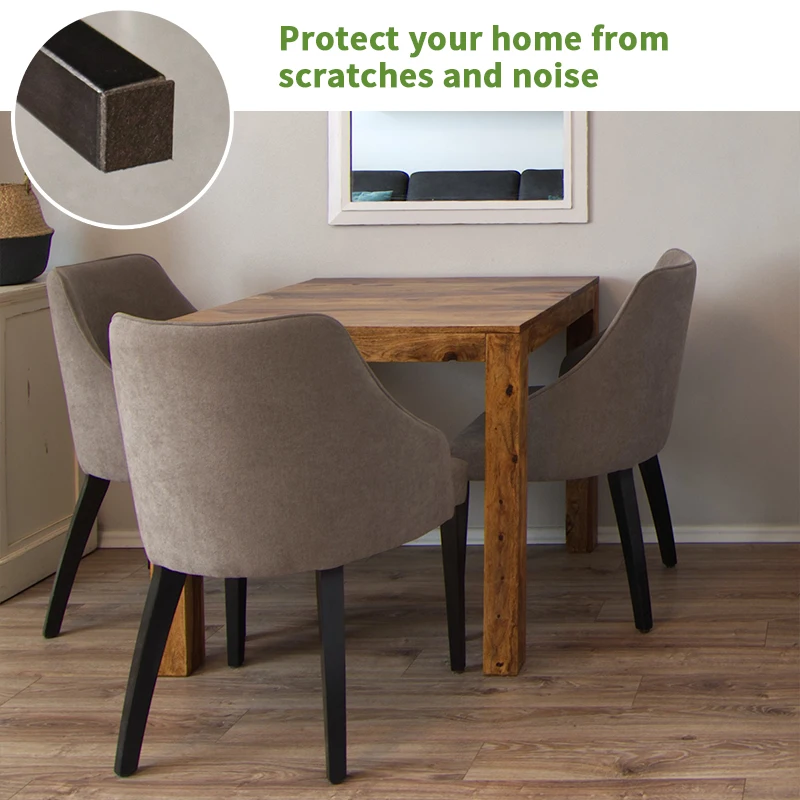 50 Pieces of Ordinary Brown Felt Pads and 2 Pieces of 15*15cm Furniture Felt Pad Set for Hardware and Wood Floor Protectors, Non-Slip Chair Leg