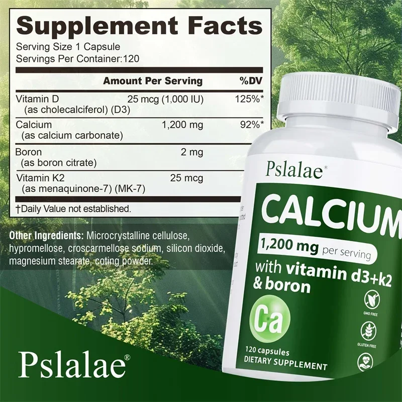 Calcium 1,200 Mg with Vitamin D3 for Women & Men - Supports Bone & Immune Health, Maintains Joint Function, Non-GMO, Gluten-free