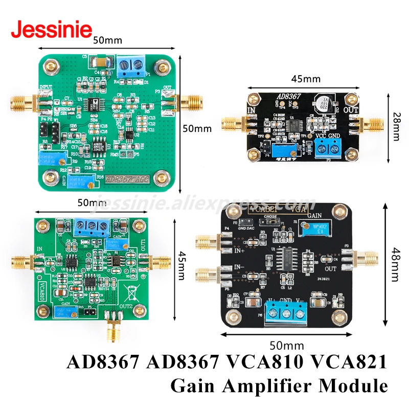 AD8367 VCA810 VCA821 Gain Amplifier Board Module 500MHz Bandwidth Measured 32dB AGC VGA Variable Gain Amplifier High Performance