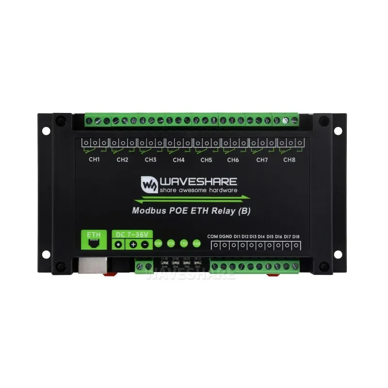 VoltS8-ch Ethernet Relay Module (B) With Digital Input Ethernet Port Communication Modbus Protocol PoE Power Supply