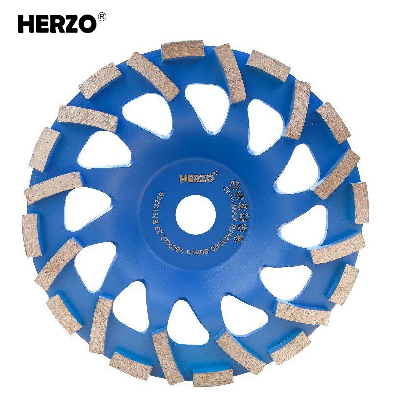 Herzo 180 mm Disco de Roda de Diamante Turbo Segmentado para Ferramentas de Polimento de Mármore de Alvenaria de Concreto