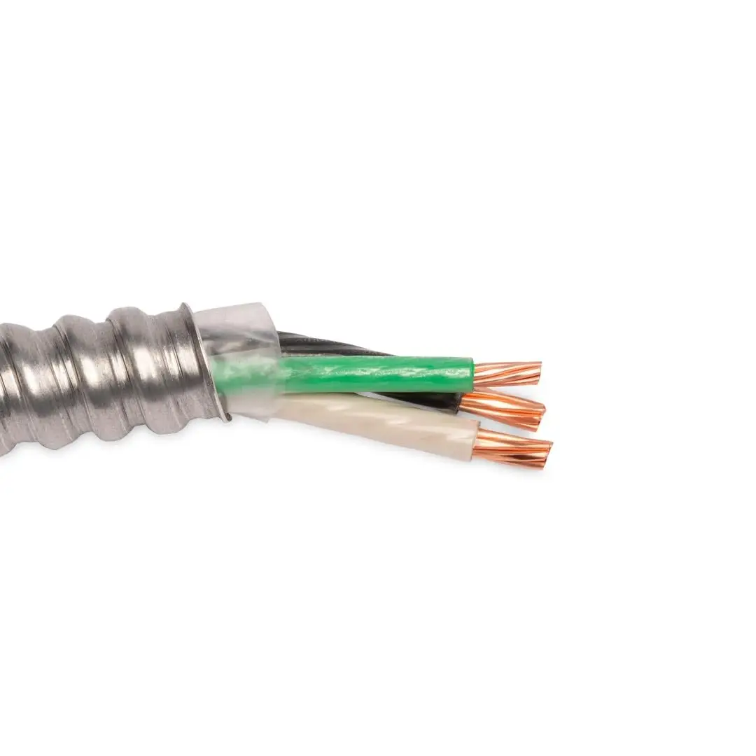 Cable with Ground, Aluminum Armored, Stranded Copper Conductor (85Ft Cut)