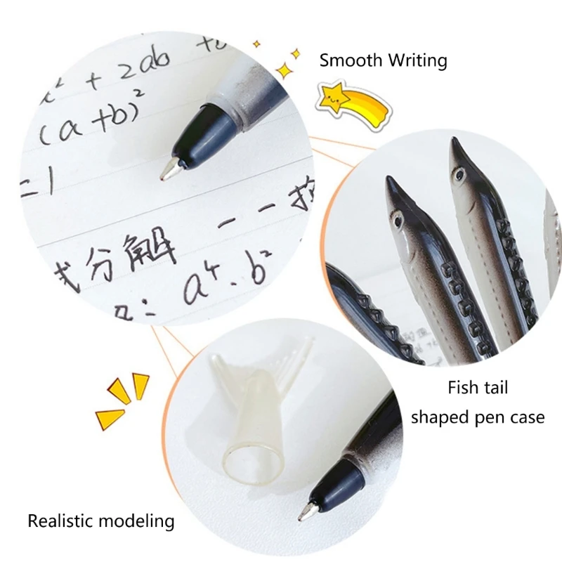8 шт., шариковая ручка с реалистичной рыбой, забавная шариковая ручка, гладкая для письма, наполнители для чулок для письма