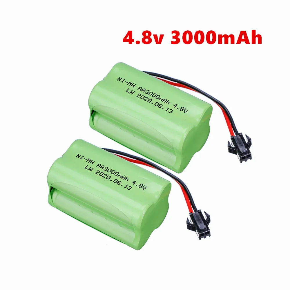 NiMH 4.8v 3000mAh Rechargeable Battery For RC Cars Robots Tank Gun Boats T Model With SM Plug AA 4.8 v Battery Pack