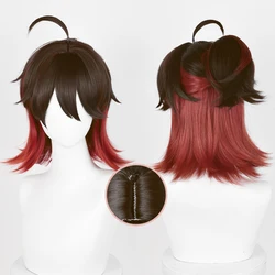 Gaming Wig Game Genshin Impact Men Hair Ponytail Cosplay Hair Heat Resistant Synthetic Free Wig Cap