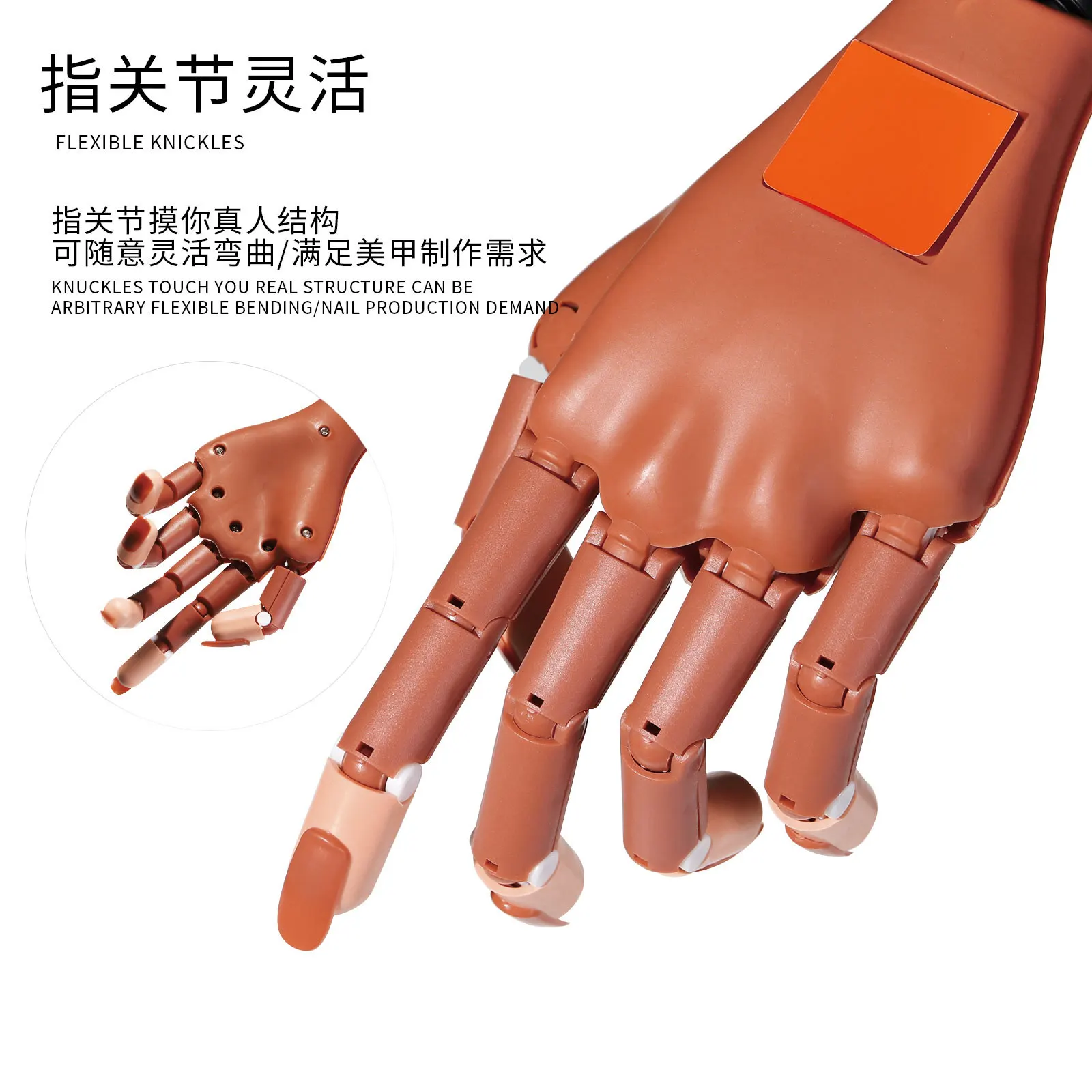 Flexible Nail Training Hand Bendable Practice Hand Model With 100pcs Replaceable Nail Tips Manicure Nail Art Training Tool