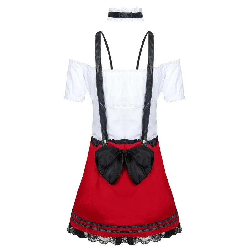 Disfraz de Carnaval Oktoberfest Dirndl, falda superior de mujer encantadora, juego de rol, Cosplay, vestido de fiesta elegante de Halloween