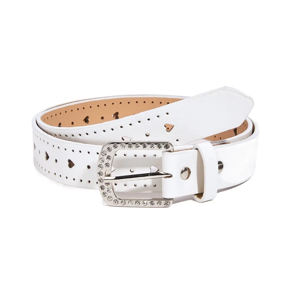 

Love Heart Rhinestone Waist Belt Punk Jeans Decor Y2K Wide Belt Korean Style Trouser Decoration PU Leather Waistbands Daily