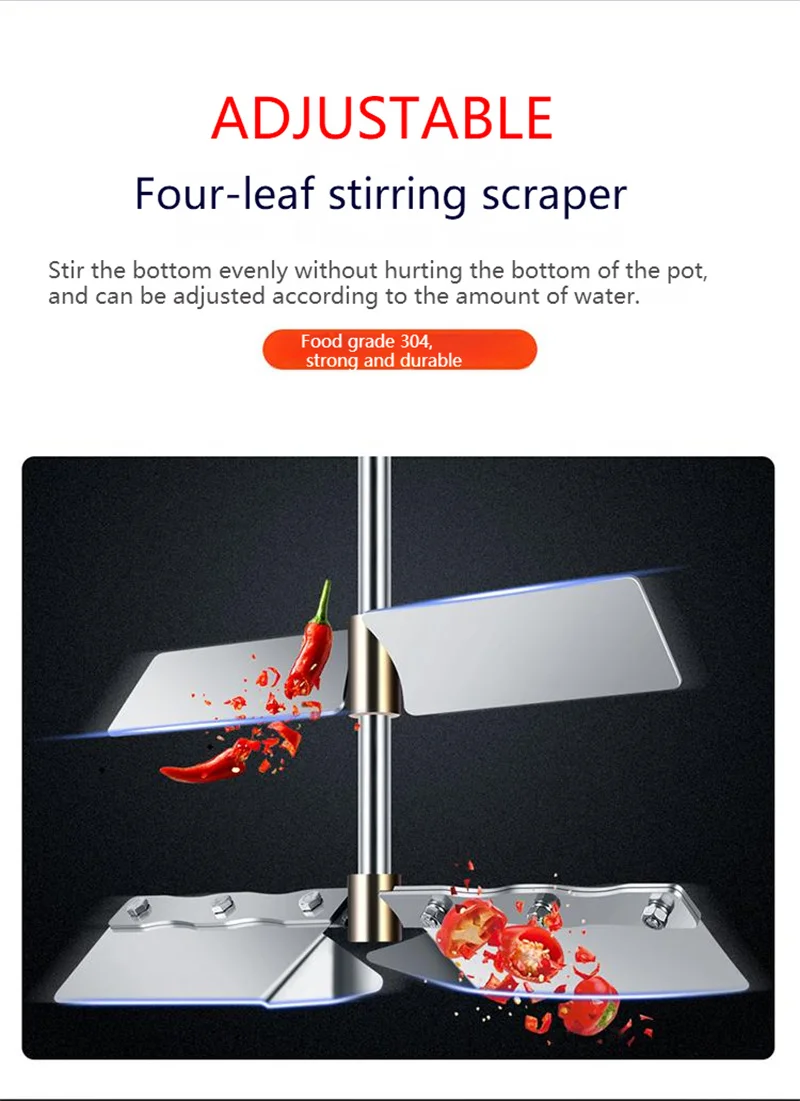 خلاط أوتوماتيكي بالكامل، مقلاة تحريك، برميل من الفولاذ المقاوم للصدأ، مقلاة غير لاصقة، زيادة سعة القلي، صلصة الغليان