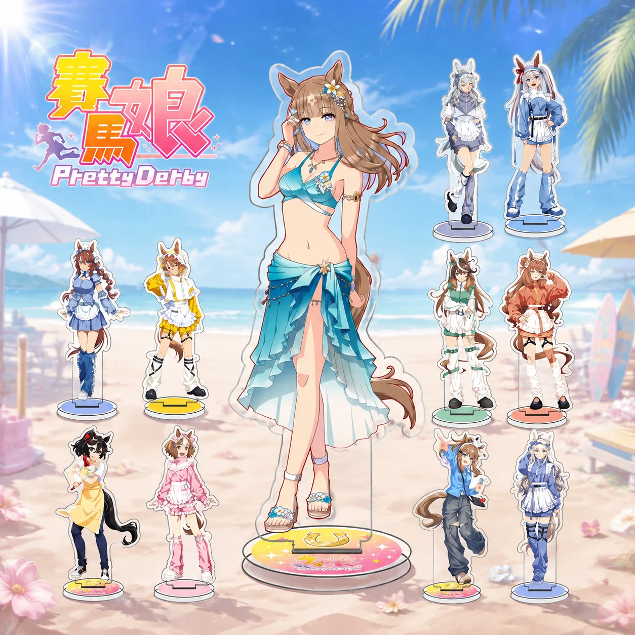Uma Musume Pretty Derby Tachyon Opera O Cafe Oguri Cap Kitasan Acrylic Stand Anime Desktop Decor Collection Gift keychain