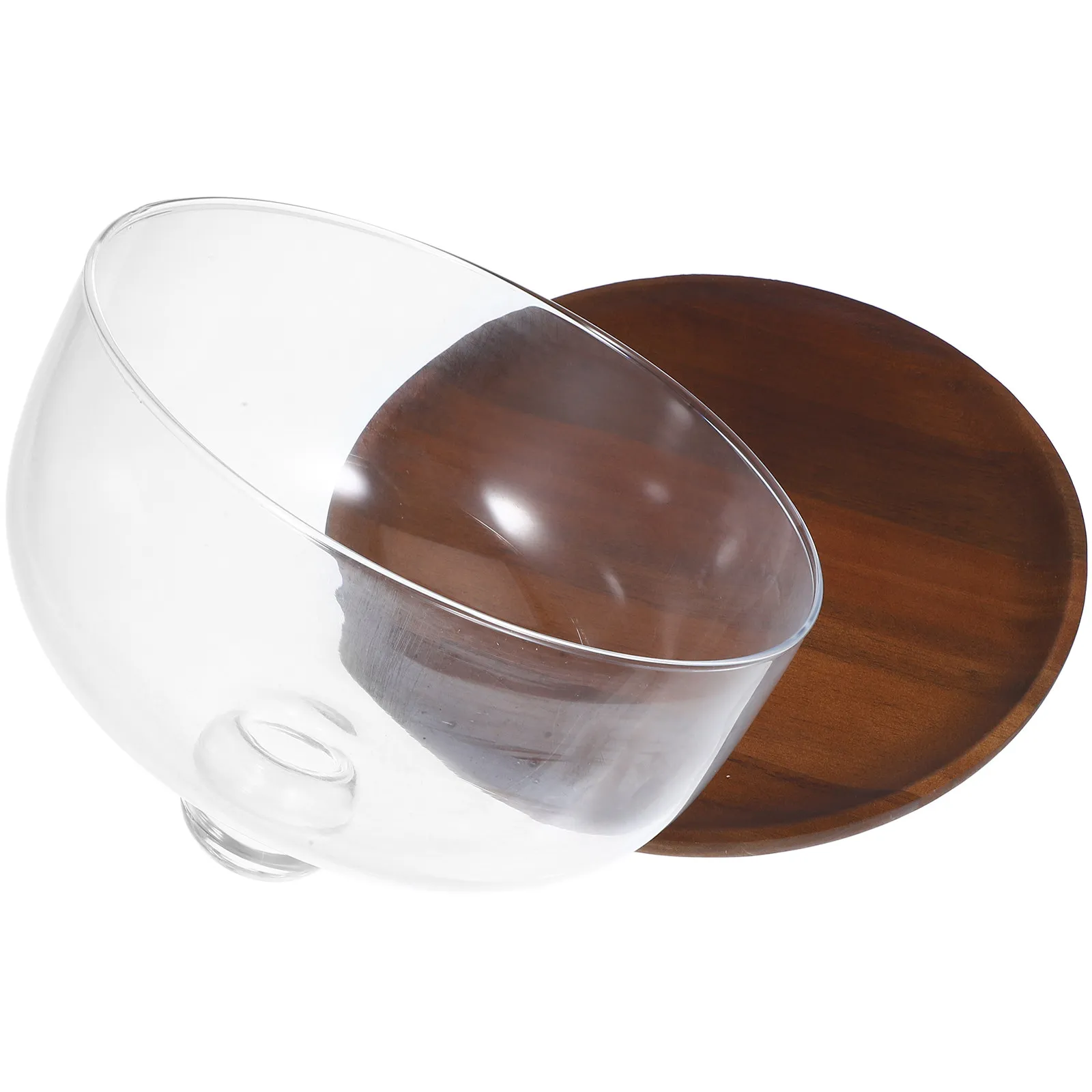 

Clear Glass Dome Wooden Cake Tray Elegant Dessert Holder Party Birthday Wedding Cake Display Serving Plate Dessert Storage Plate