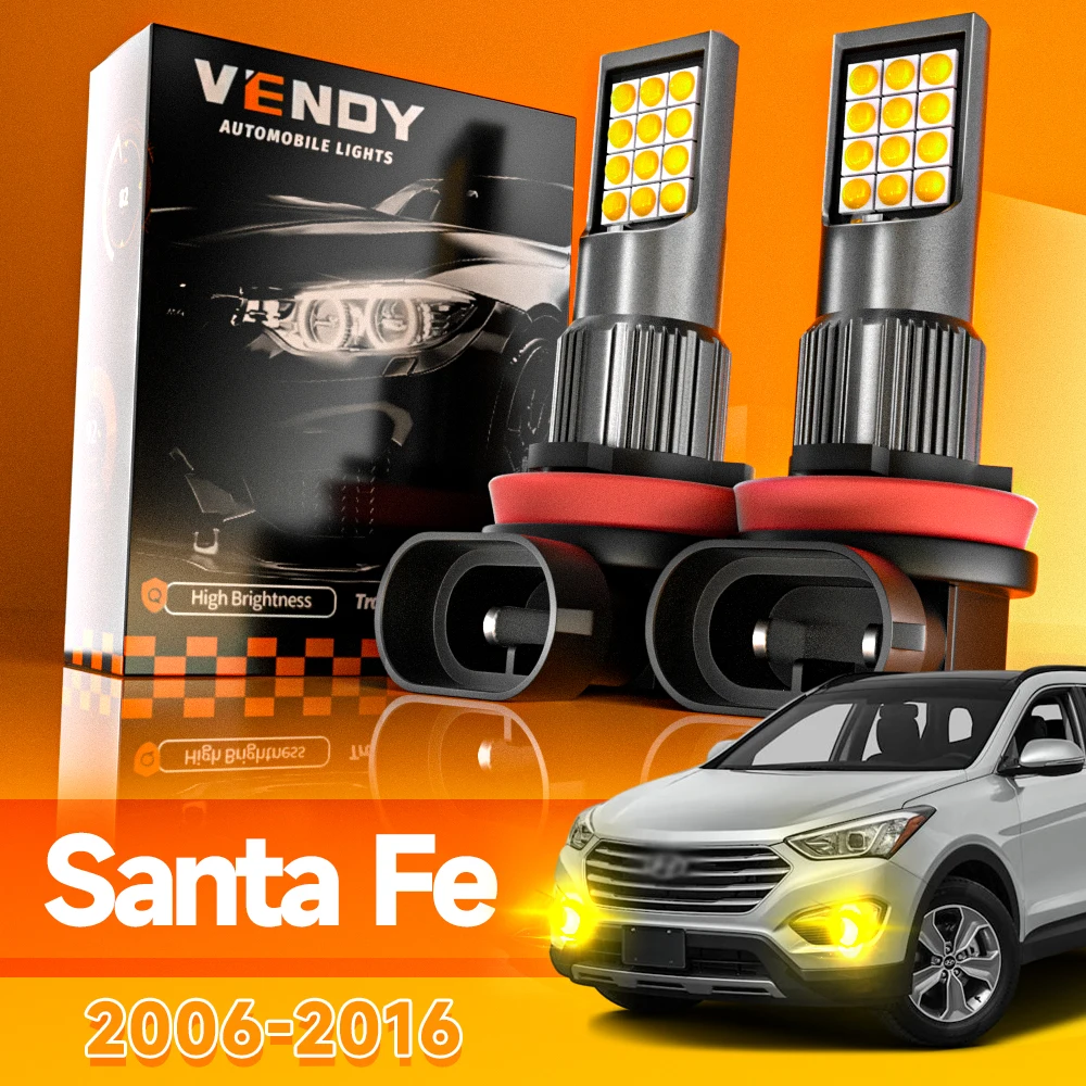 

2pcs For Hyundai Santa Fe 2006-2016 LED Fog Light 2007 2008 2009 2010 2011 2012 2013 2014 2015 Canbus Accessories