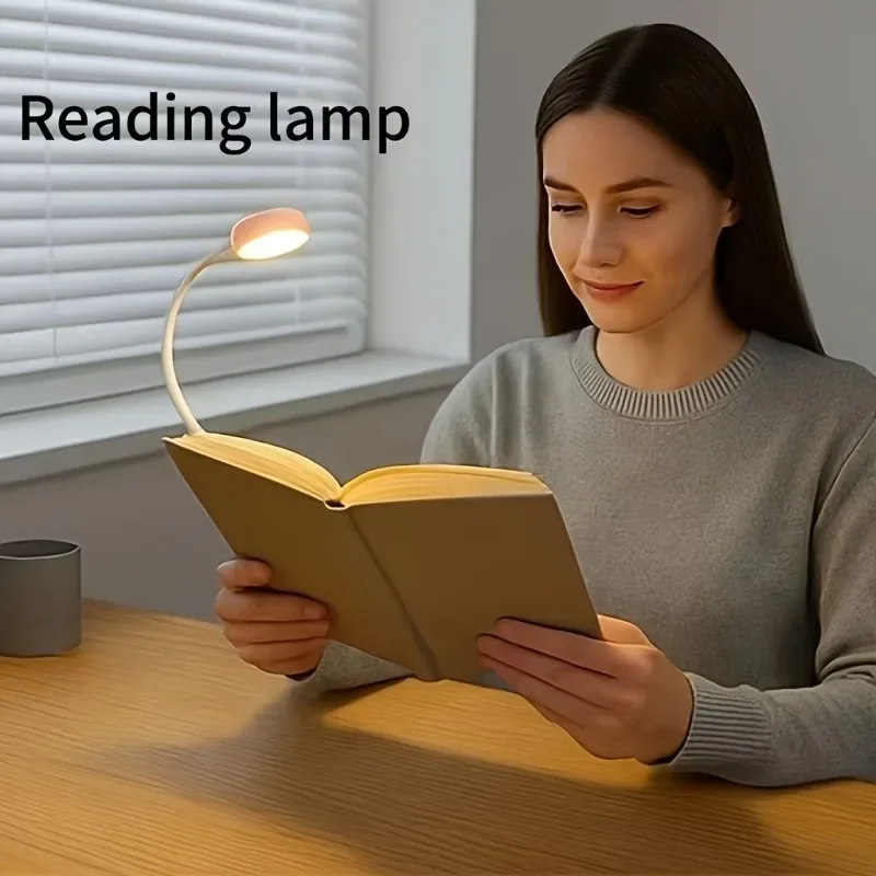 1pc luz de leitura de carregamento usb, 3 modos de cor ajustável luz de livro de cuidados com os olhos para estudo de escritório