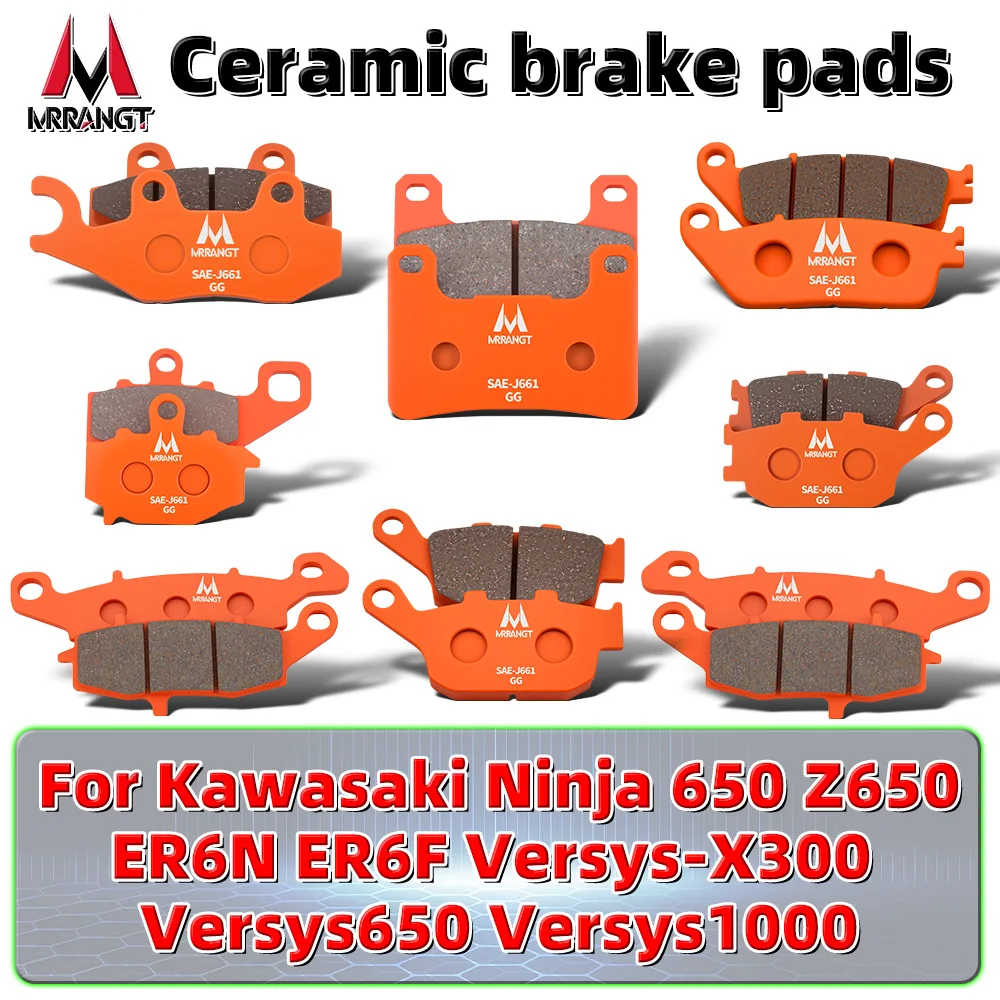 

MRRANGT Ceramic Brake Pads For Kawasaki Ninja 650 Z650 ER6N ER6F Versys-X300 Versys 650 Versys 1000 low noise Front and Rear Set