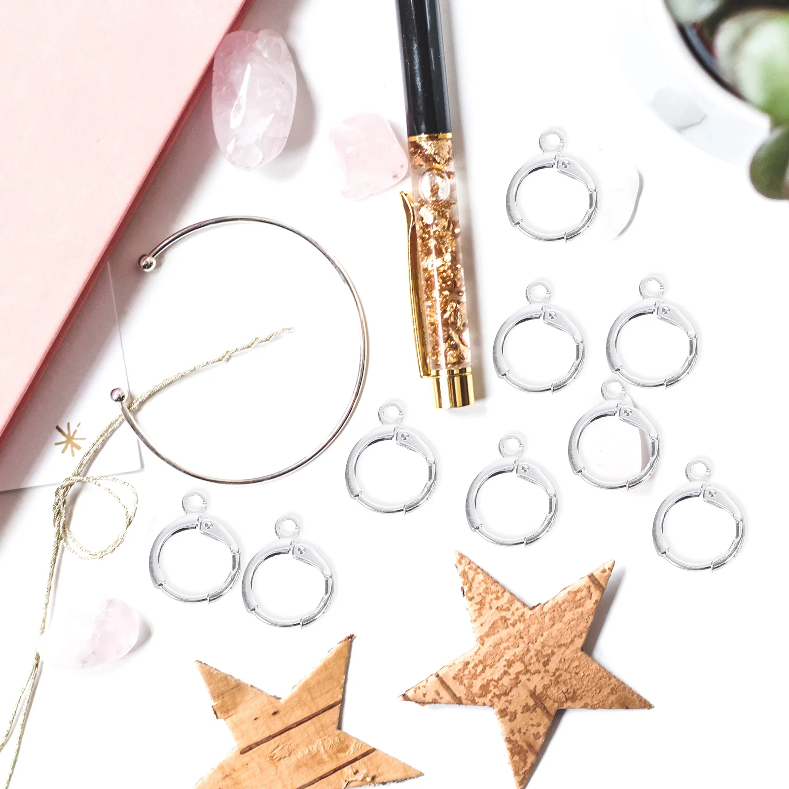 

30pcs For Diy Drop Earrings Metal Jewelry Making Supplies Women Handmade Dangle Accessories Diy Earring Hooks Kit Smooth
