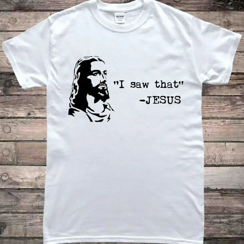 Eu vi aquela camiseta engraçada com meme de Jesus