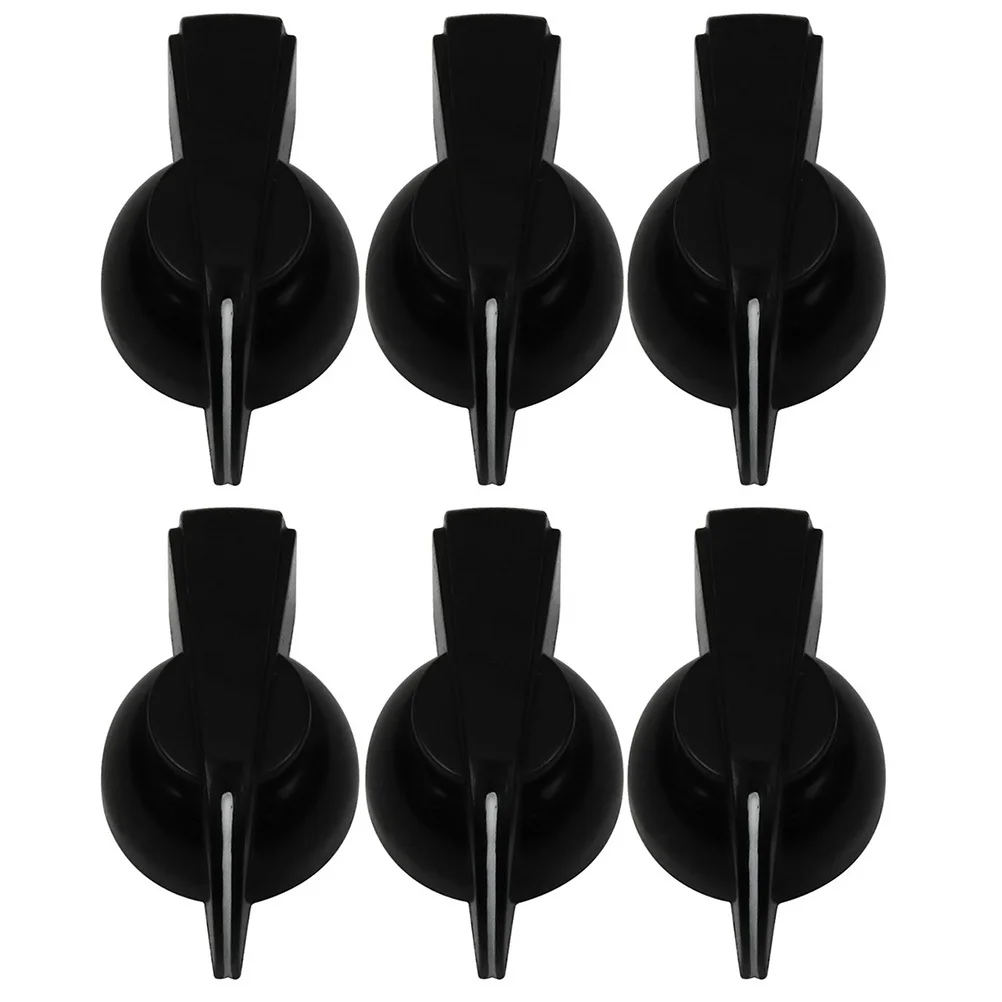 

6 Pcs Replacement Knob Potentiometer Cap Plastic Guitar Black Supplies