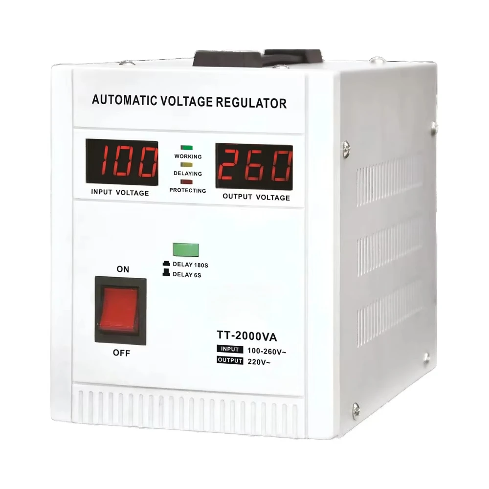 KEBO AVR TTB 2KVA Automatic Voltage Regulator Relay Type Single Phase AC Stabilizer Overvoltage Overcurrent Protection Desktop