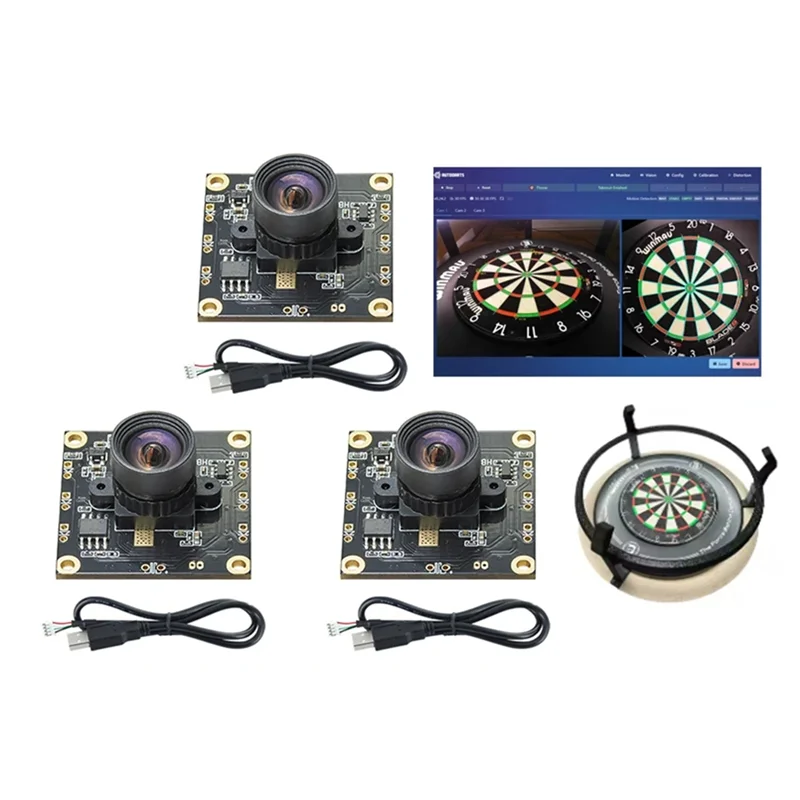 

A37T-3Pcs OV9732 100 Degrees 720P 30Fps Camera Module With 1M Cable For Autodarts Io, PCB: 32X32mm